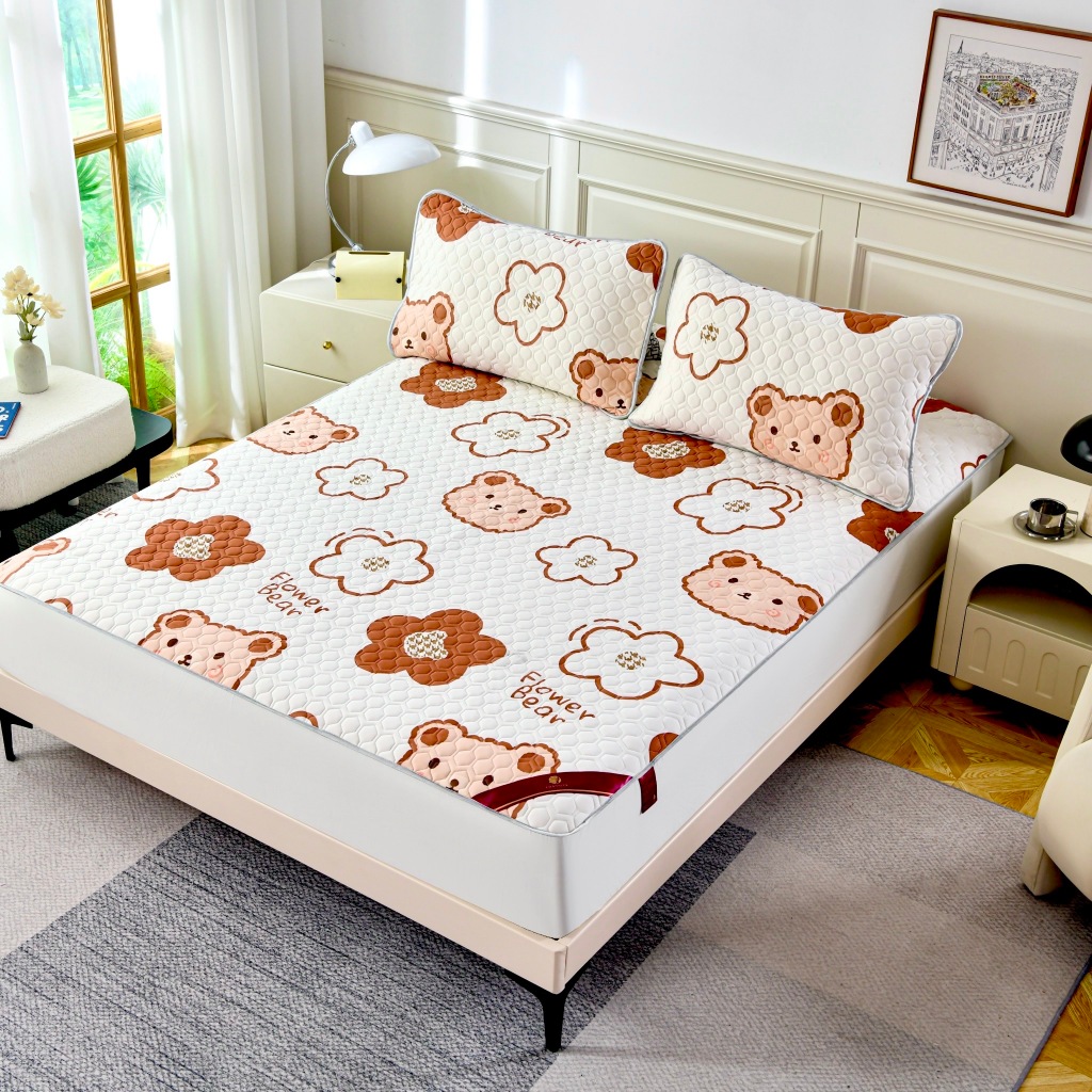 Hilton/Channita ผ้าปูที่นอนไหมเย็นยางพาราเย็นลายการ์ตูน  3.5 5 /6 ฟุต  ลายการ์ตูนน่ารักๆ Set 3 ชิ้น 🌈เกรดพรีเมี่ยม - รูปที่ 7