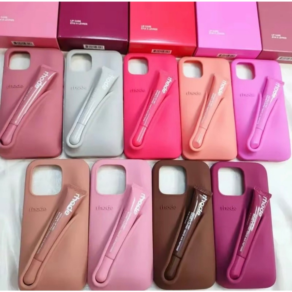 CASE ซิลีโคนด้านหลังมีที่ใส่ลิปสติก + มีลิปสติกให้ทุกชิ้น มีทั้งหมด 9 สี (งานสินค้าพร้อมส่งจากไทย)