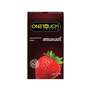 Onetouch ถุงยางอนามัย ขนาด 52 mm. รุ่น สตรอเบอร์รี่ Family Pack 12 ชิ้น x 6 กล่อง