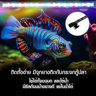หลอดไฟตู้ปลา RGB T4 LED หลอดตู้กุ้งและสัตว์น้ำ สามารถกันน้ำได้ใ้ช้ใต้น้ำได้ตลอด24ชม. ปรับแสงได้3โหมด