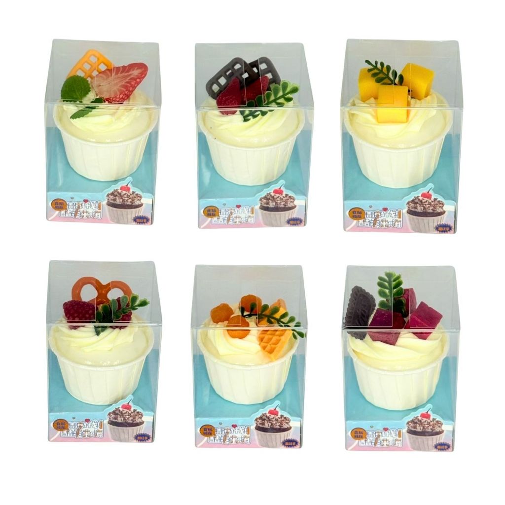 Squishy Food Model Cupcake สควิช คัพเค้ก ของเล่นนิ่มเด้ง คลายเครียด ติดตู้เย็นได้ รหัส PN491 - รูปที่ 6