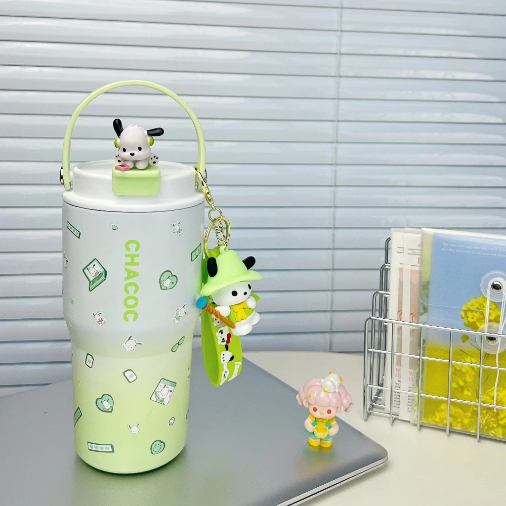 แก้วน้ำเก็บอุณหภูมิ Sanrio น่ารัก ขนาดใหญ่ 600ML/900ML แก้วน้ำเย็น-ร้อน DIY พร้อมหูหิ้ว thumbnail 5