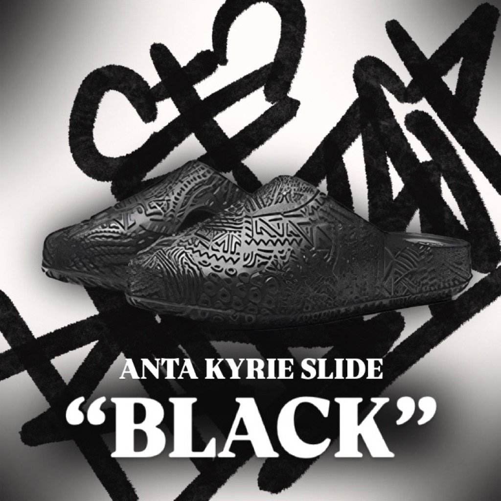 ‼️ANTA KYRIE SLIDE‼️BLACK,WHITE🖤ถูกที่สุด‼️ของเเท้💯