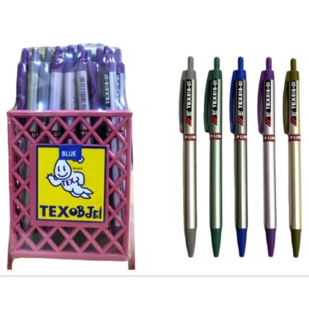 (50ด้าม) ปากกา TEX 818-01 (0.5mm) หมึกสีน้ำเงิน