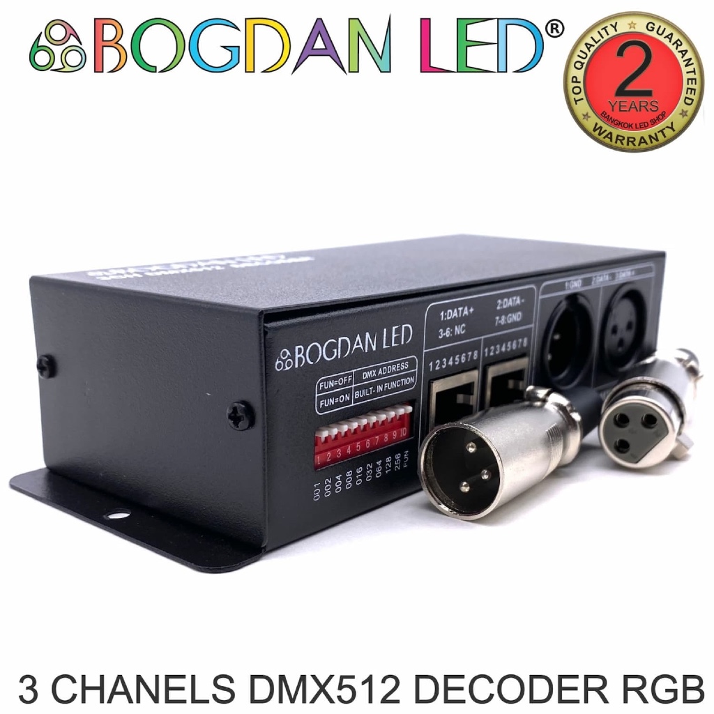 กล่องควบคุมไฟ DMX512 DECODER RGB BL-12A-DMX 512-3CH DC-12-24V  BOGDAN LED