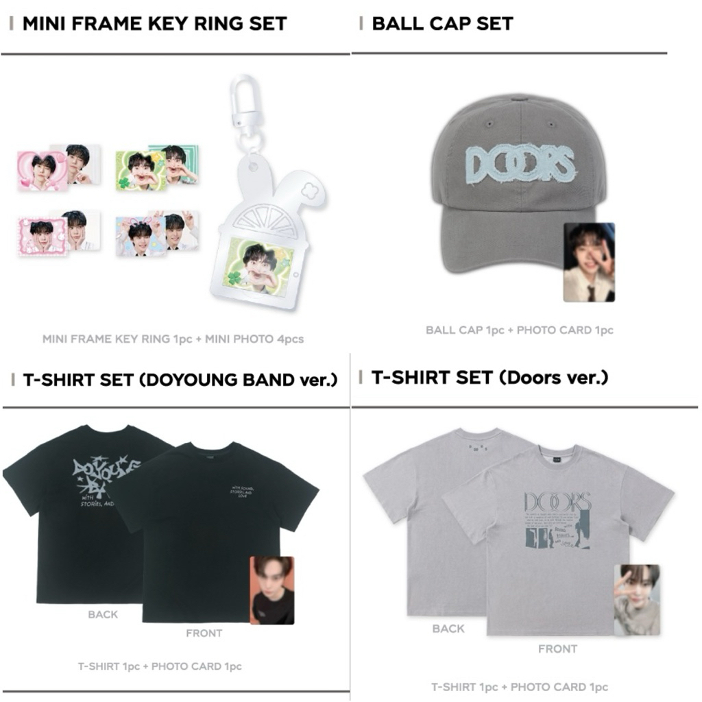 พร้อมส่ง ✨ 2025 DOYOUNG CONCERT [ Doors ] - MINI FRAME KEY RING SET / PHOTOCARD HOLDER / T-SHIRT SET