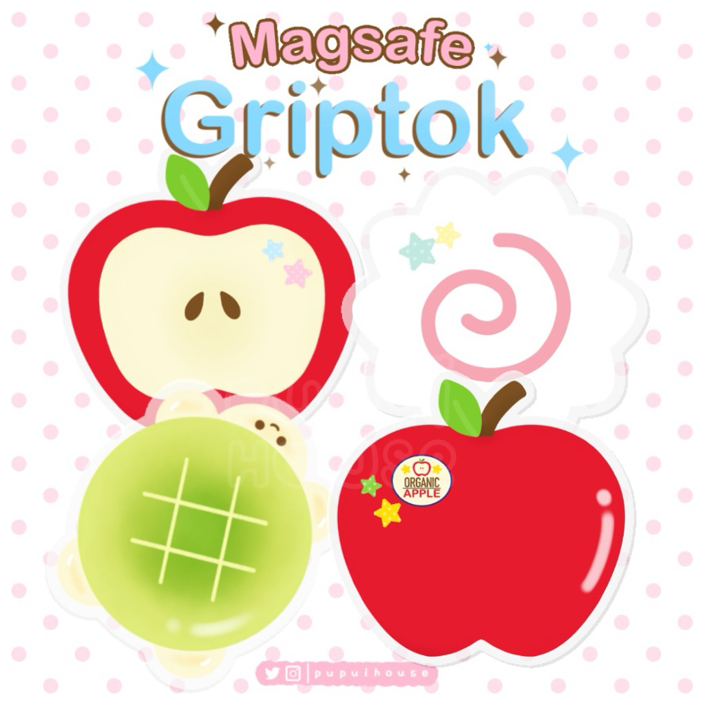 Magsafe Griptok | Yummy Foodies 🍎🍙🍥✨ กริ๊ปต็อกแม่เหล็ก สำหรับยึดโทรศัพท์ (แถมฟรี!แผ่นวงแม่เหล็ก) ✨