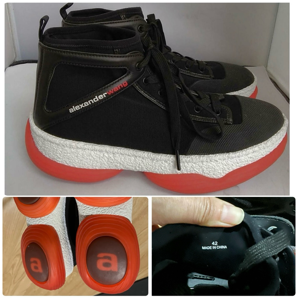 รองเท้าAlexander Wang Black A1 Chunky Hi Top Sneakers Shoes Women‘s Size 42 ความยาว 26cm