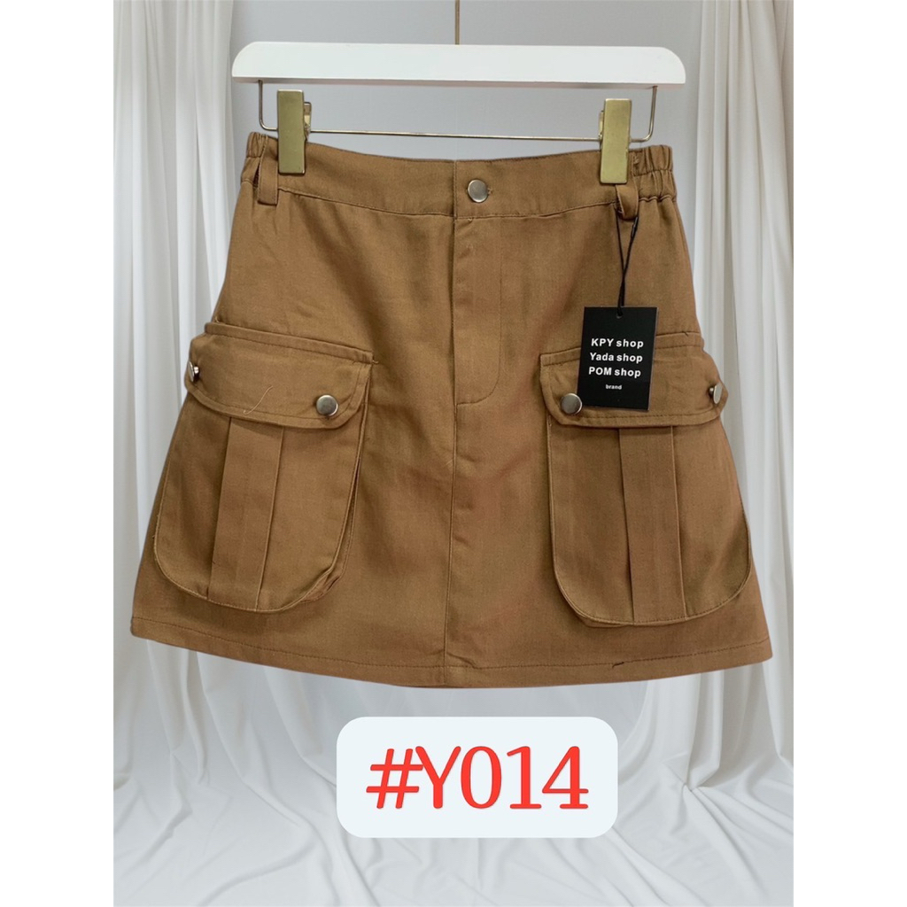 Y014.เข้าใหม่กระโปรงกางเกงสาวอวบ รุ่นเป๋าคู่ middle size ผ้ากระโปรงกางเกง เอว28-36