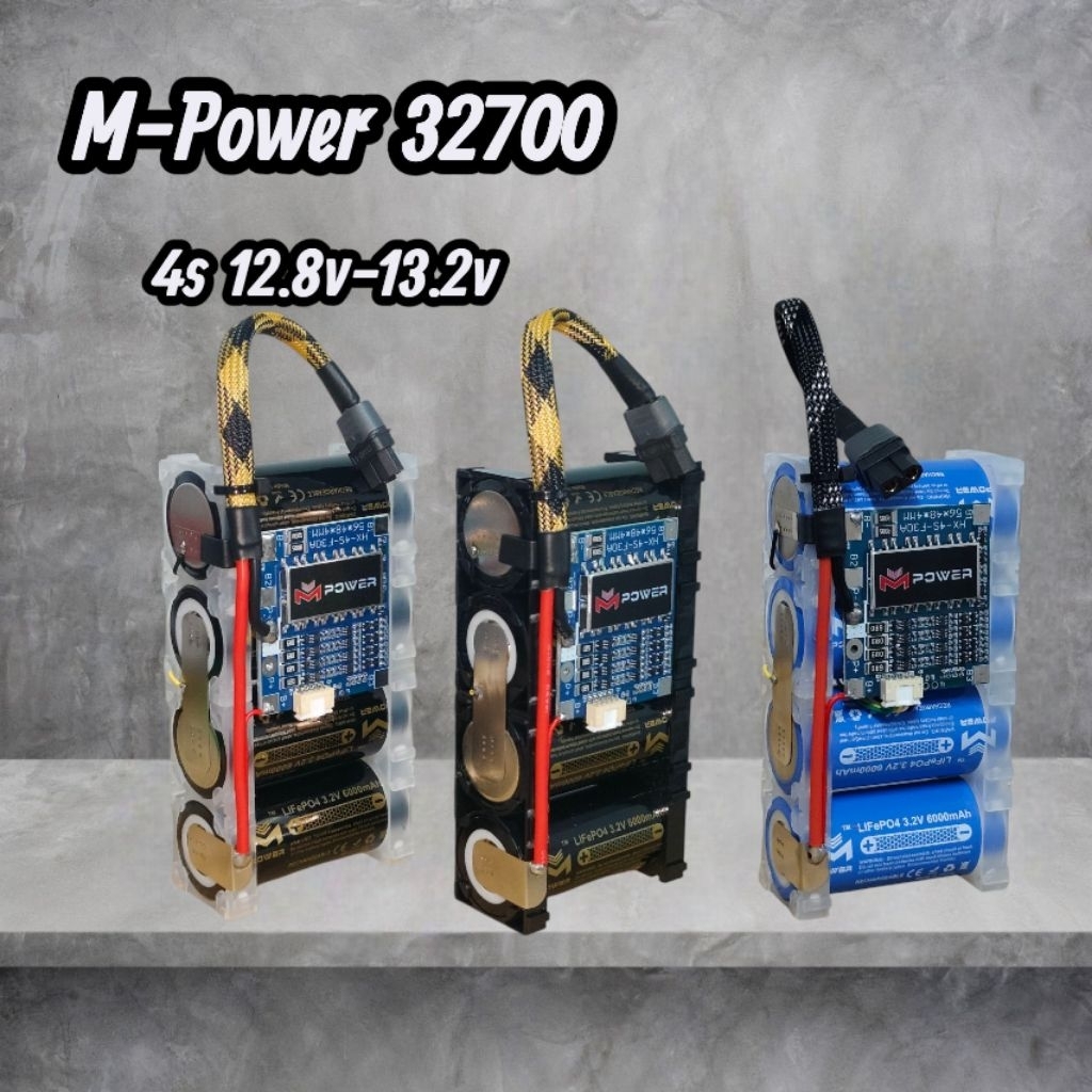แบตเตอรี่ลิเธียมฟอสเฟต M-Power 4S1P 12.8-13.2V 6,000mAh แบตลำโพงบลูทูธ DIY