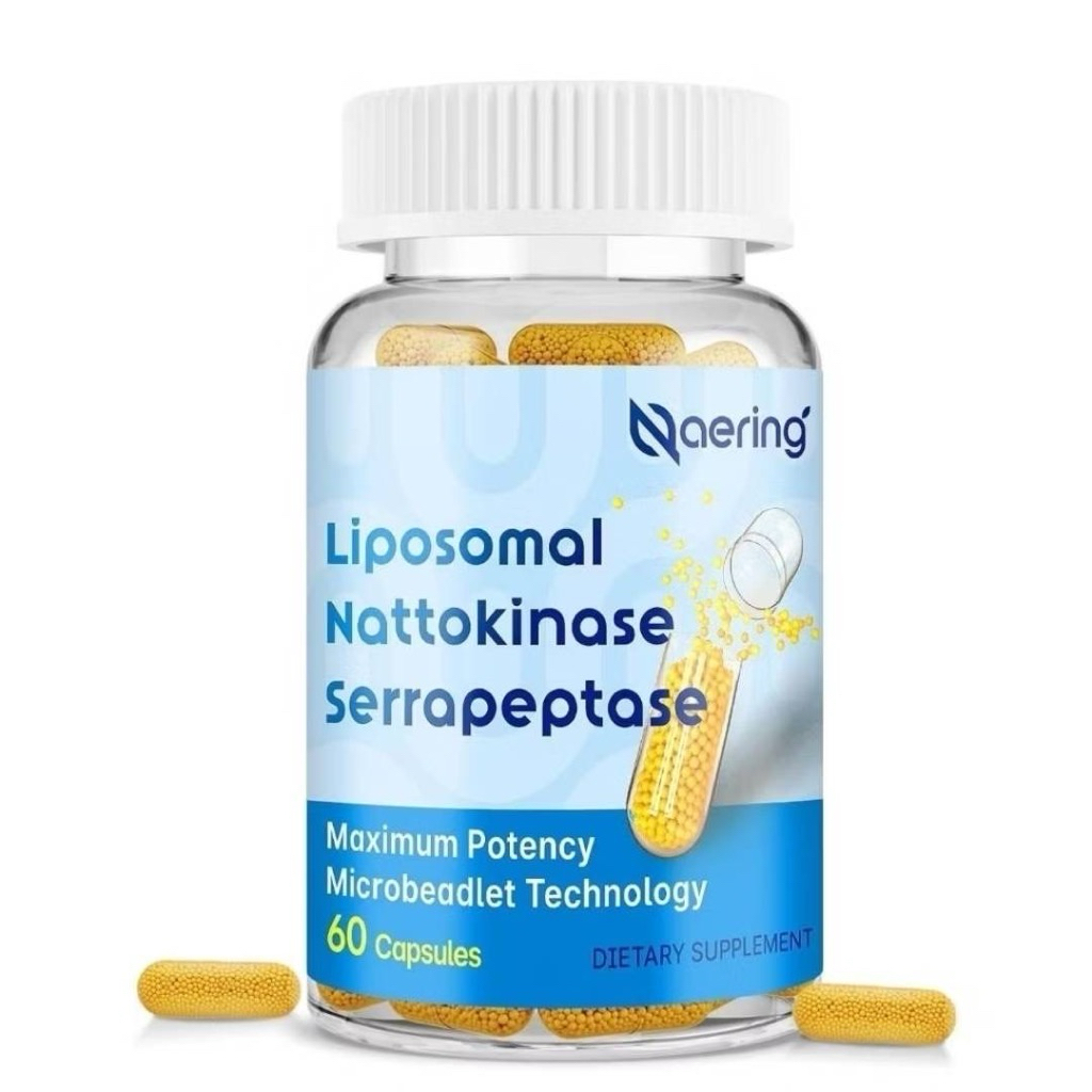 Liposomal Nattokinase 12,000 FU Serrapeptase, 60 Capsules