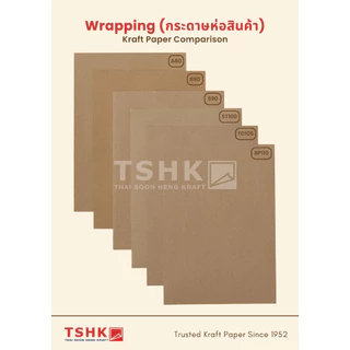 กระดาษสีน้ำตาล กระดาษคราฟท์ห่อพัสดุ 80 แกรม (25/50แผ่น) ขนาด 35" x 47" กระดาษห่อ