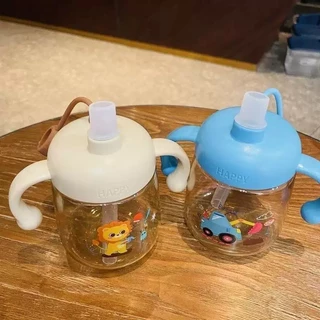 ถ้วยเด็ก ถ้วยนม 350ml ถ้วยฝึกดูดหลอด ถ้วย หัดดื่ม แก้วหัดดื่มกันสำลัก