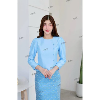 เสื้อผ้าไทยผ้าไหมสี่เส้นอัดผ้ากาว (เฉพาะเสื้อ)