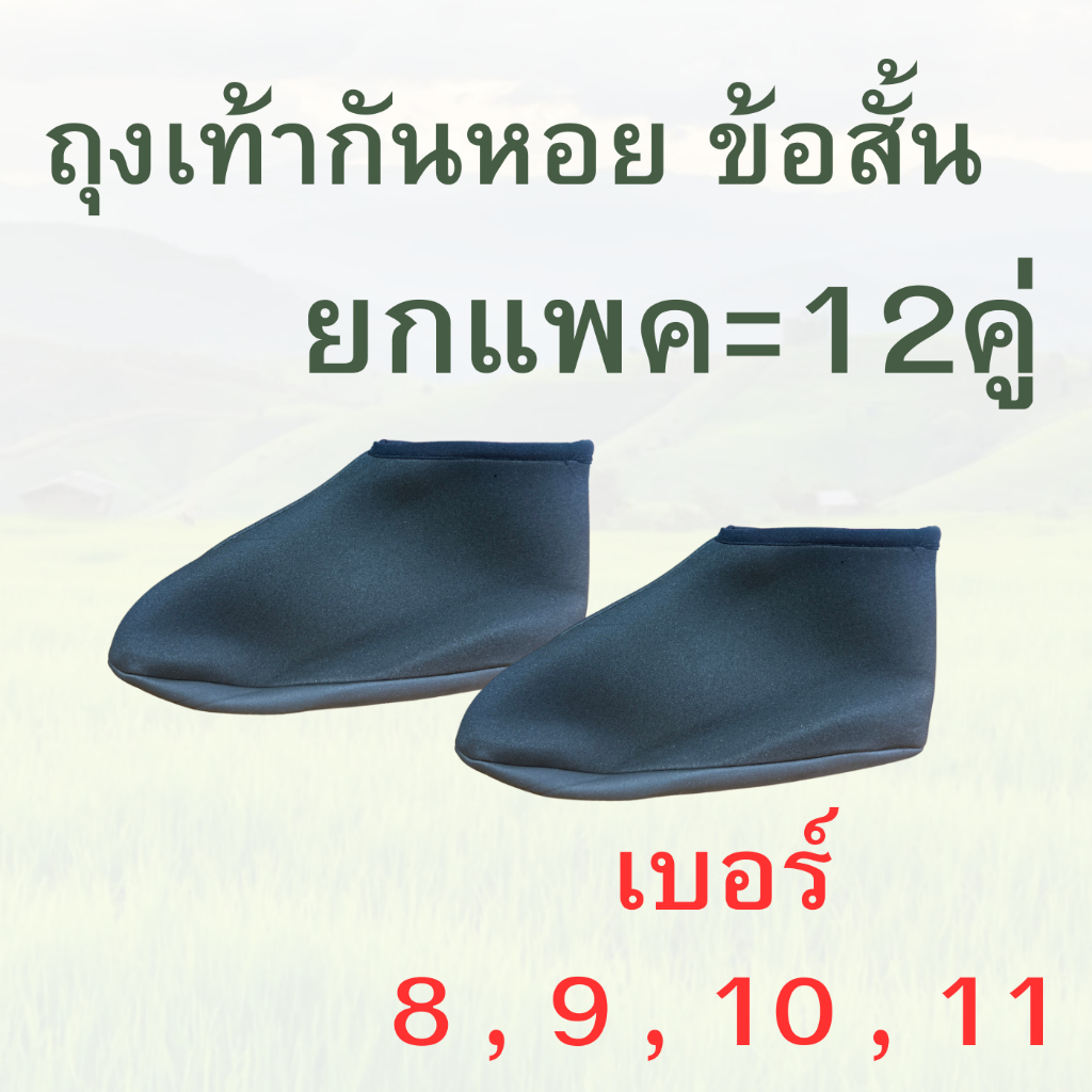ถุงเท้ากันหอย (ยกโหล12คู่) เท้ากันหอย ถุงเท้าลงนา ข้อสั้น หนาพิเศษ