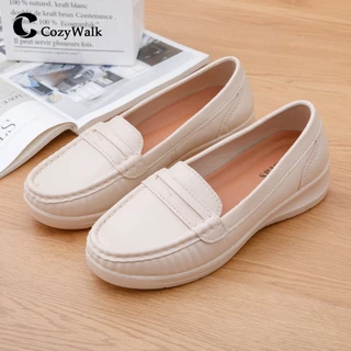 CozyWalk รองเท้าคัชชูผู้หญิง 👠 แบบสวม หนังนิ่ม พื้นนุ่ม เดินสบาย สไตล์มินิมอล มี 3 สี