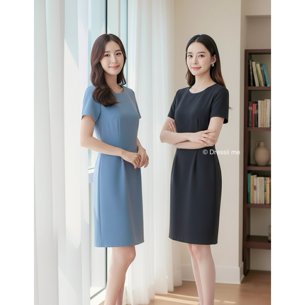 Basic Dress - ชุดเดรส คอกลม ทรงสอบเรียบร้อย ใส่ดีไม่มีเบื่อ