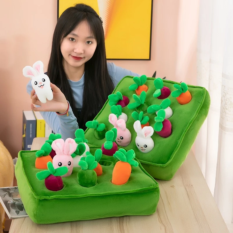 * ออกบิล (ทักแชท) รุ่นขนาดใหญ่ ของเล่นดึงผักแครอทน้อย & กระต่ายน่ารักแบบตุ๊กตาผ้า