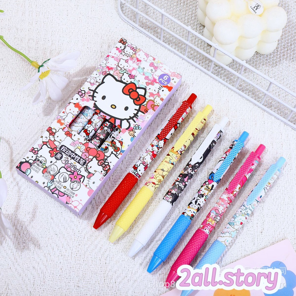 Sanrio ปากกาเจลแพคกล่อง 6 ด้าม 6 สี MX-001