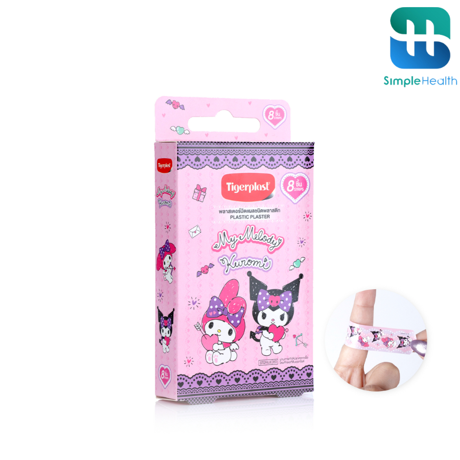 Simple health TH พลาสเตอร์ปิดแผล 8 แผ่น พลาสเตอร์กันน้ำลายการ์ตูน plaster  อ่อนโยน ไม่ก่อให้เกิดการระคายเคือง