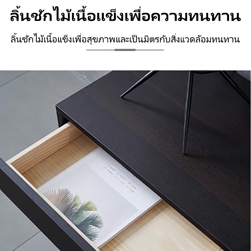 【OCTOC08】โต๊ะข้างเตียงนอร์ดิก 55cmตู้เก็บของสีดำ ความรู้สึกในการออกแบบตู้เก็บไม้รมควัน โต๊ะข้างเตียงสีดำ - รูปที่ 4