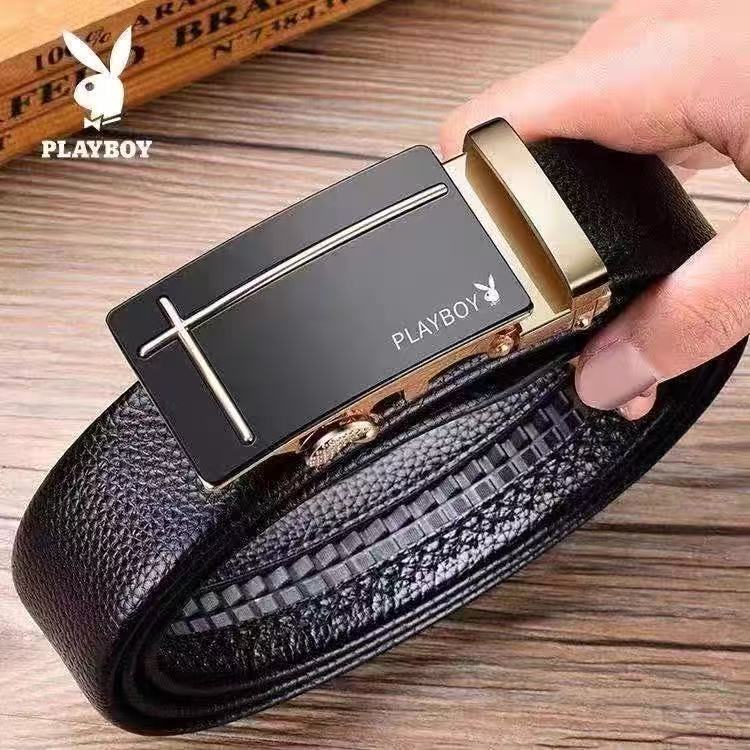 🔰 surebag เข็มขัด หนังผู้ชาย แบบหัวล๊อคอัตโนมัต สายหนังสีดำ