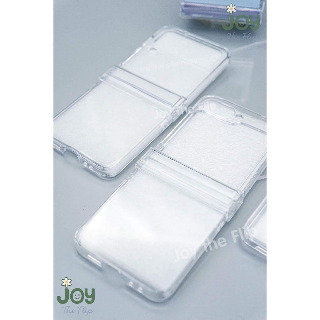 พร้อมส่งจากไทย ! เคสฟลิปใสแข็งพร้อมที่ครอบกันรอยโลโก้ (2202) for Samsung Galaxy ZFlip7 Flip6 Flip5 Flip4 Flip3 - รูปที่ 4