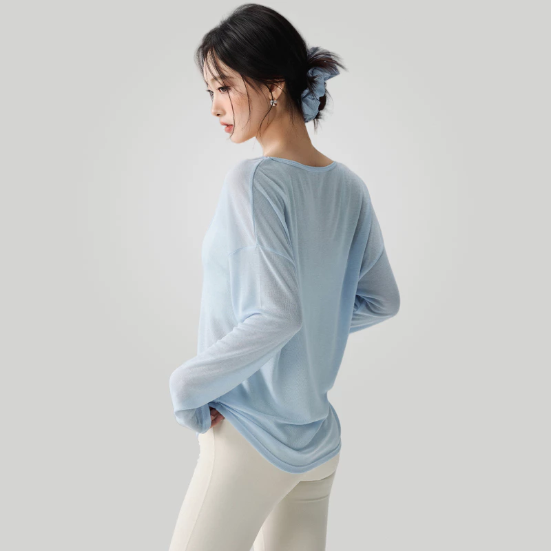 GymHub เสื้อคลุมโยคะผู้หญิง ผ้าตาข่าย แขนยาว thumbnail 9