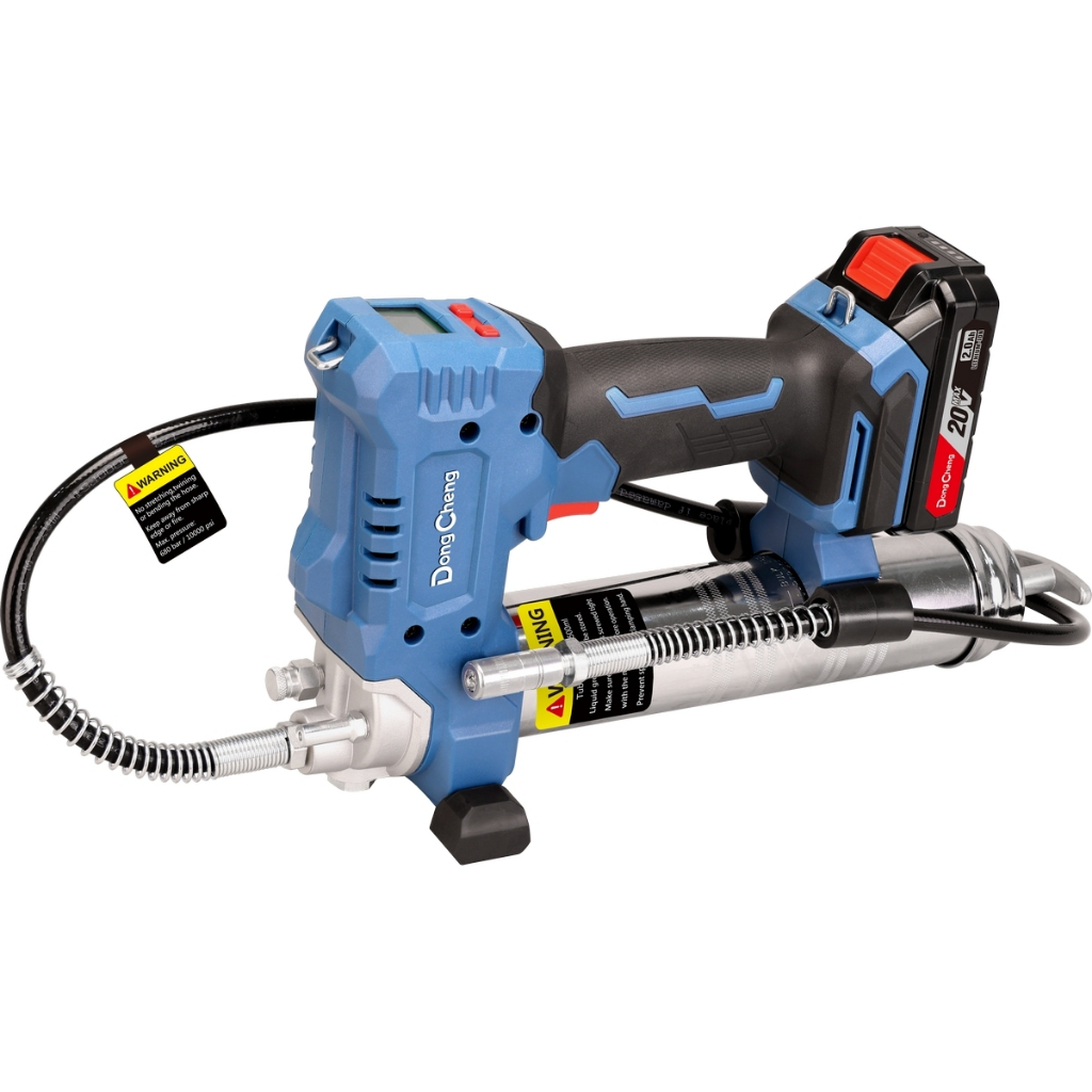 DONG CHENG เครื่องอัดจารบีไร้สาย 20 โวลต์ รุ่น DCGG500 (TYPE DM) แรงดัน 10000 PSI อัตราการอัดน้ำมัน 