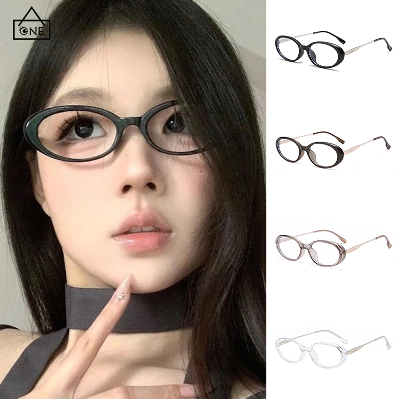COD❤️แว่นกรองแสงสีฟ้ากรอบวงรีY2Kสไตล์เกาหลีแฟชั่นระดับไฮเอนด์แว่นตาสำหรับผู้ชายและผู้หญิง-a.one