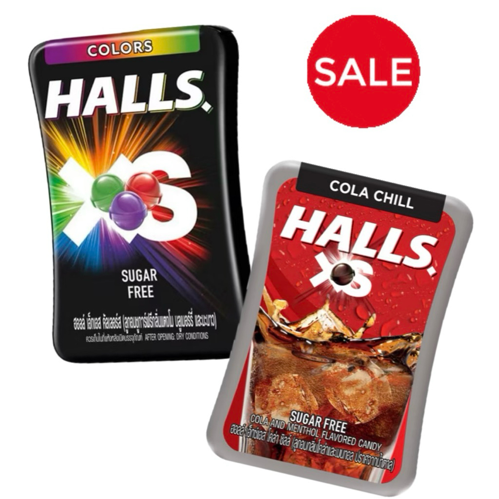 Halls XS ฮอลล์ ลูกอมชูการ์ฟรี ไม่มีน้ำตาล 12g