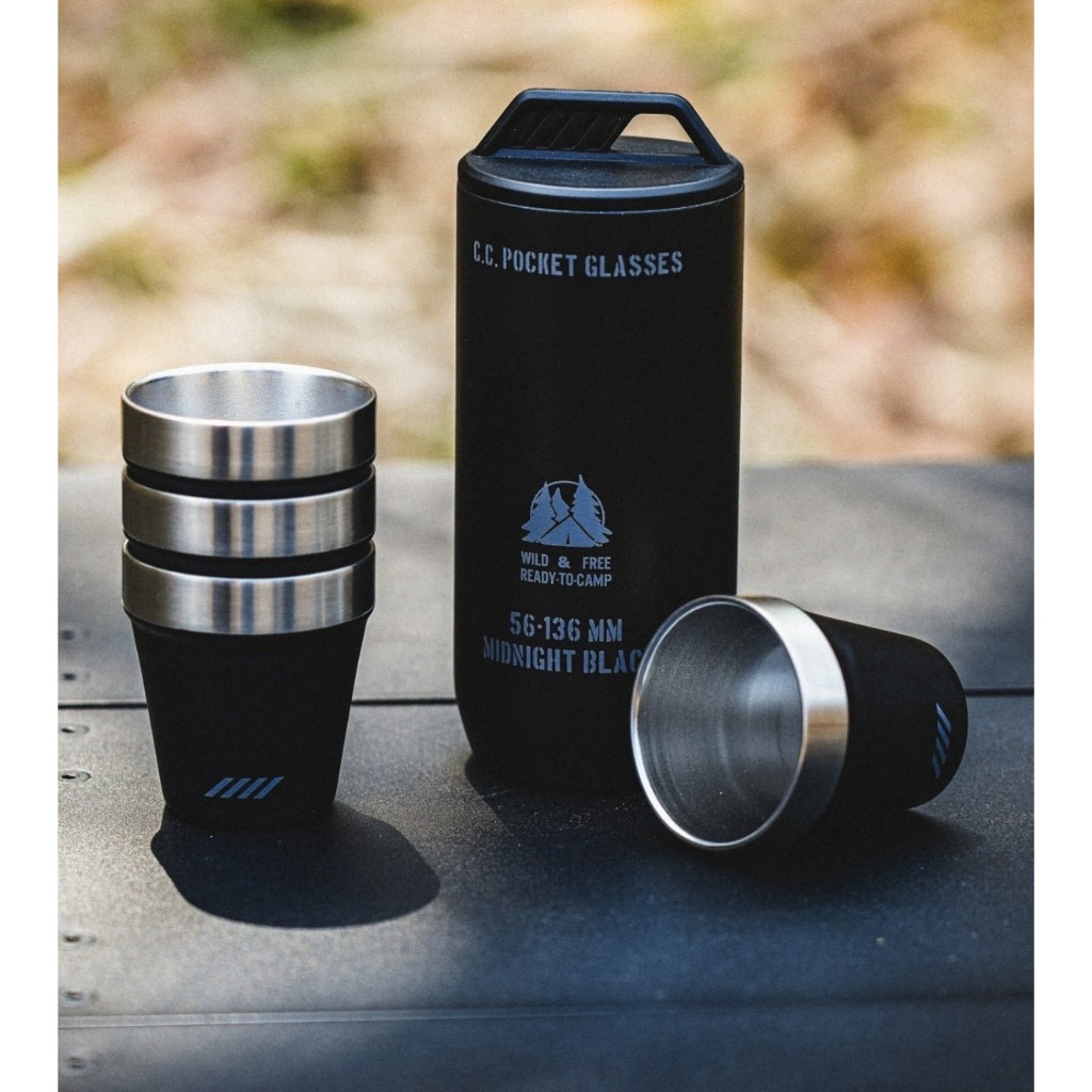CARGO CONTAINER POCKET GLASS ชุดแก้ว สแตนเลส 4 ใบ และขวดเก็บ by Jeep Camping - รูปที่ 2