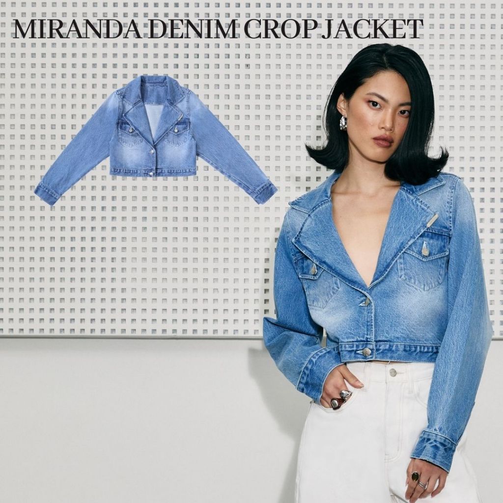 Merge Official - Miranda Denim Crop Jacket (พร้อมส่ง)