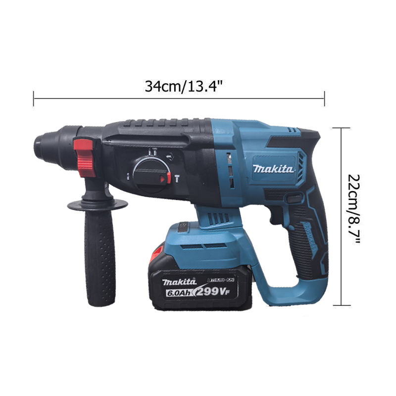 ค้อนไฟฟ้า สว่านโรตารี่ 4800 IPM อเนกประสงค์ ชาร์จได้ แบตเตอรี่ 299V 60A - รูปที่ 6