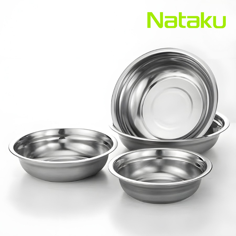 ชามสแตนเลส ถ้วยสแตนเลส กะละมังสแตนเลส stainless steel bowl ปลอดภัยไร้สารตกค้าง ขนาด14 / 18 / 24 CM. Simple Light