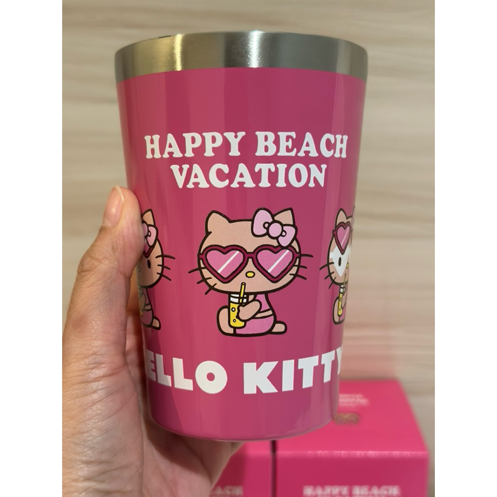 ⚡️พร้อมส่ง⚡️แก้วน้ำสแตนเลส kitty ผิวแทน แท้ 💯🇯🇵