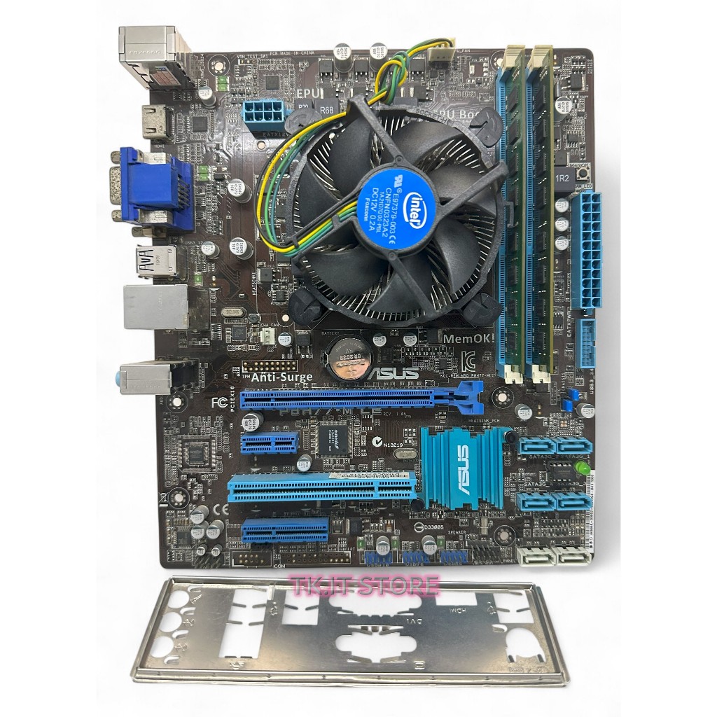 เมนบอร์ด+ซีพียู+แรม ASUS P8H77-M LE(Socket1155) + CPU Pentium G2120 และ Ram DDR3 8GB