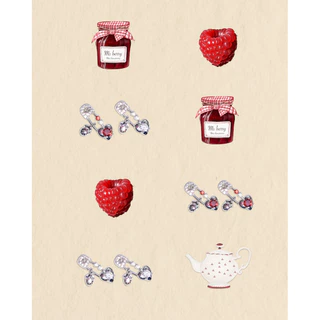 More Than Piercing: MP17 Strawberry Pin *waterproof* (Ms.Berry Collection) (1 pc) จิวหู/ต่างหู