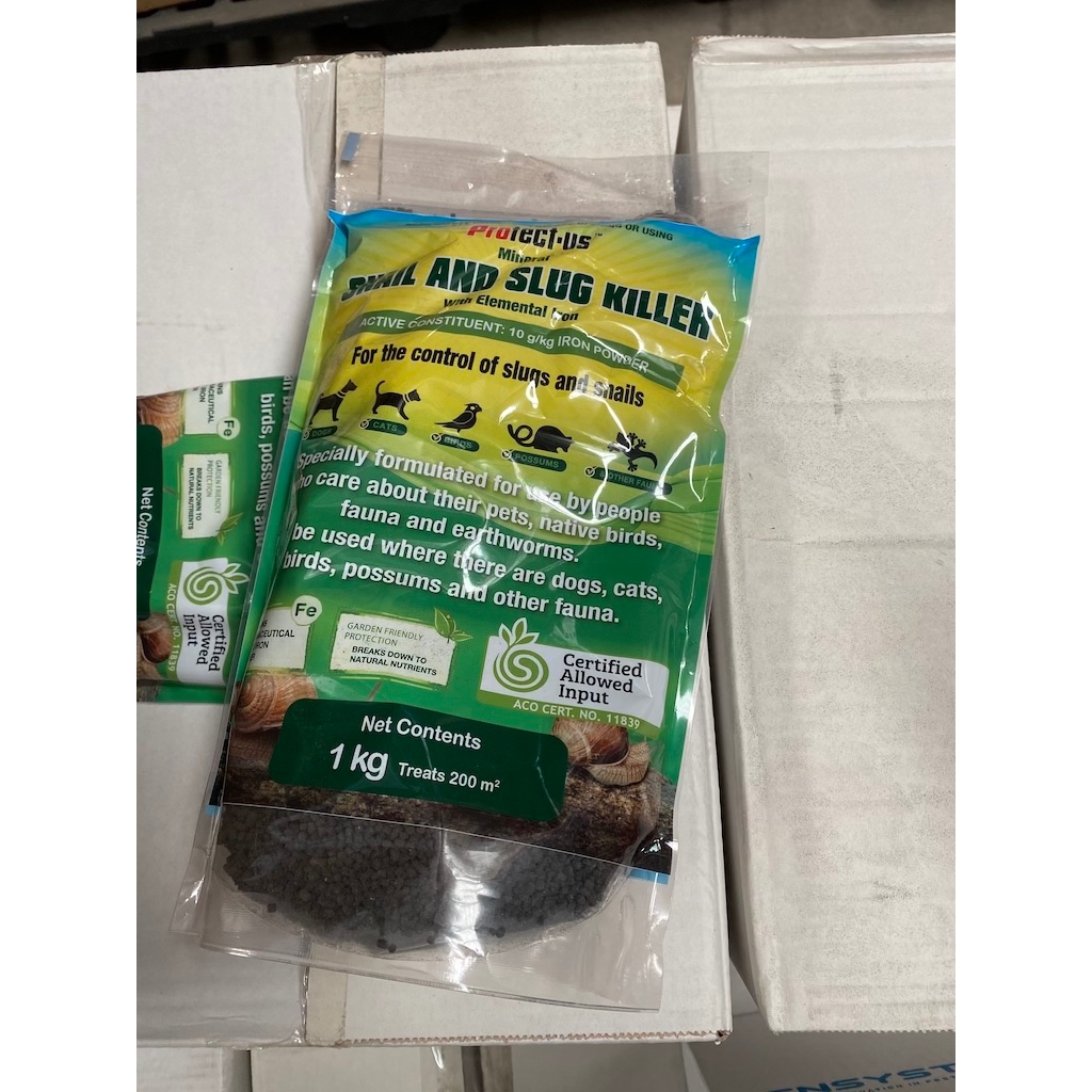 Protect-Us:Snail and Slug Killer:เม็ดกำจัดหอยทากที่ผลิตจากธาตุเหล็กธรรมชาติ ปลอดภัยต่อคน และสัตว์เลี้ยง ดินไม่เสีย