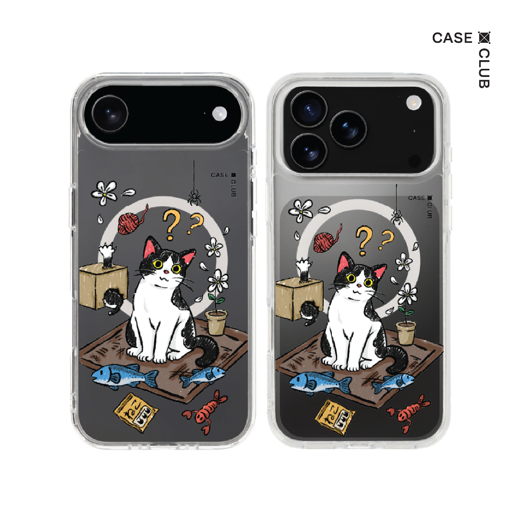 CaseClub เคสไอโฟน ซัมซุง เคสแม่เหล็ก ลาย Bicolor Cat Life สำหรับ i17 Pro Max/i17 Pro/i17 Air