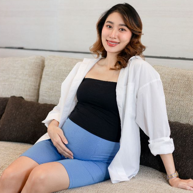 Lily leggings [รุ่นขาสั้น] กางเกงเลกกิ้งคนท้อง ผ้ายืด ใส่ได้ถึงคลอด - รูปที่ 2