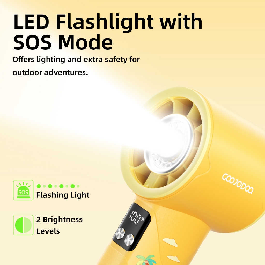 GOOJODOQ Gfs002 Nailoong พัดลมพกพา 4000mah พัดลมไอเย็น ด้วยแสงสว่าง พัดลมมือถือ พร้อมคาราบิเนอร์ - รูปที่ 4