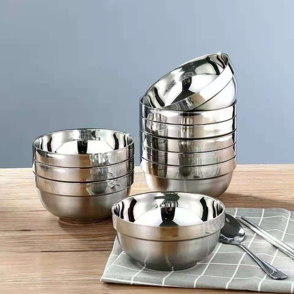 ถ้วยเกาหลี สเตนเลส ชามสแตนเลส  ขนาด 12cm，14cm，16，18cm，ถ้วยเกาหลี#C032