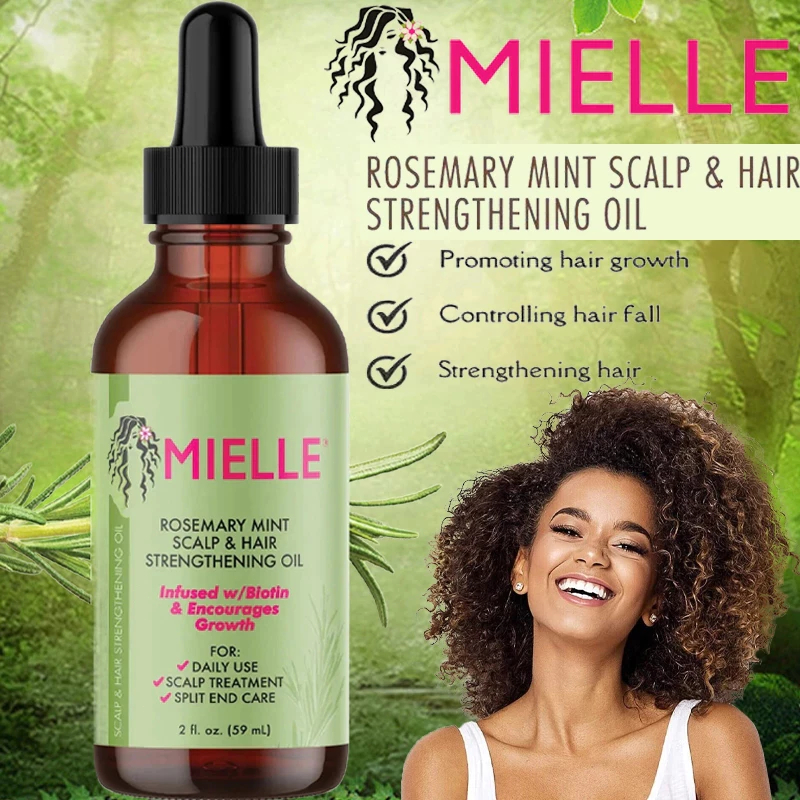 💖MIELLE Rosemary Mint Scalp & Hair Strengthening Oil 59ml