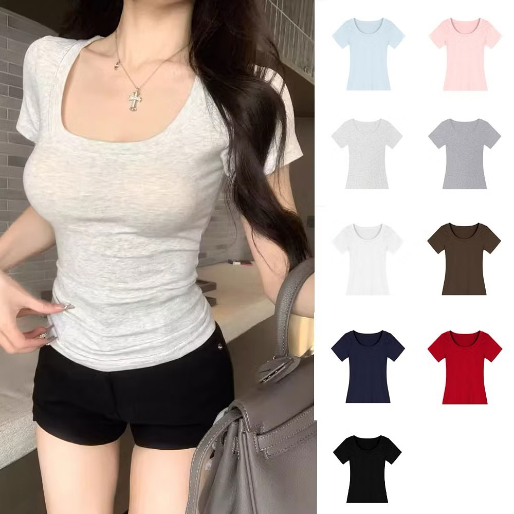 เสื้อยืด คอกลม แขนสั้น ทรงเข้ารูปสวยเซ็กซี่ เหมาะกับสาวๆที่ชอบแต่งตัวสบายๆแต่ยังมีความแซ่บอยู่ในตัว B138