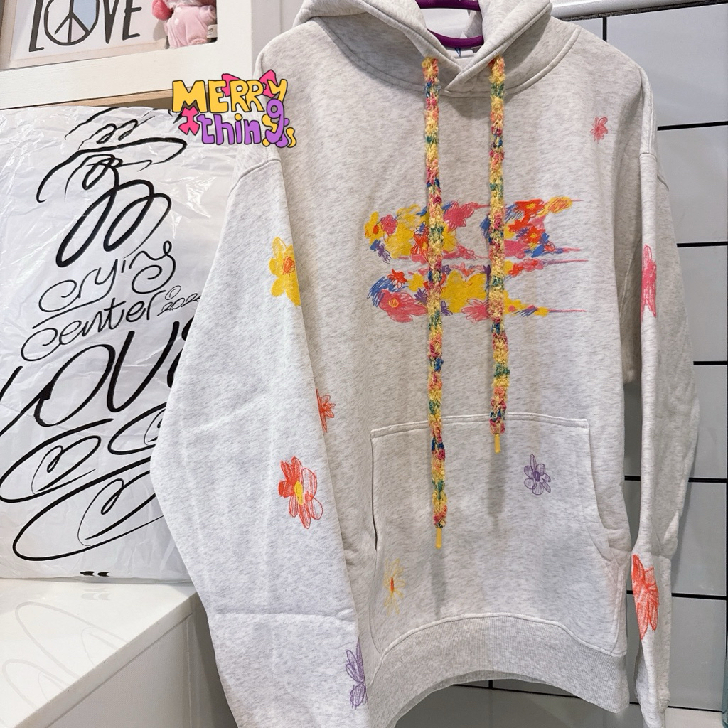 พร้อมส่ง💐Crying Center flower hoodie🍊เสื้อฮู้ดดี้โลโก้ดอกไม้💐จากช็อปแท้💯