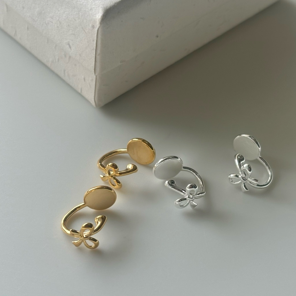 ✨รุ่นแนะนำ ต่างหูหนีบรุ่น Mini Bow Hoop แป้นขดลวด