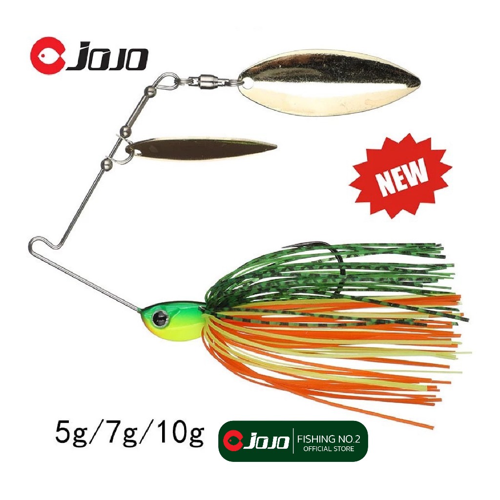 JOJO Thailand เหยื่อปลอม สปินเนอร์เบท ตกปลาช่อน กะพง Spinner bait แบบ 2 ใบ มี 3 ขนาด จำนวน 1 ตัว