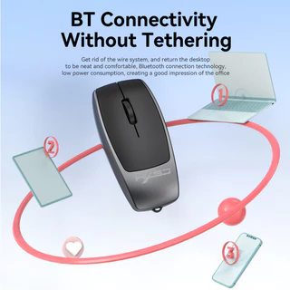 Mini Wireless Mouse Card Reader เม้าส์บลูทูธ ขนาดมินิ พกพาสะดวก รองรับ TF Card สูงสุด 2TB