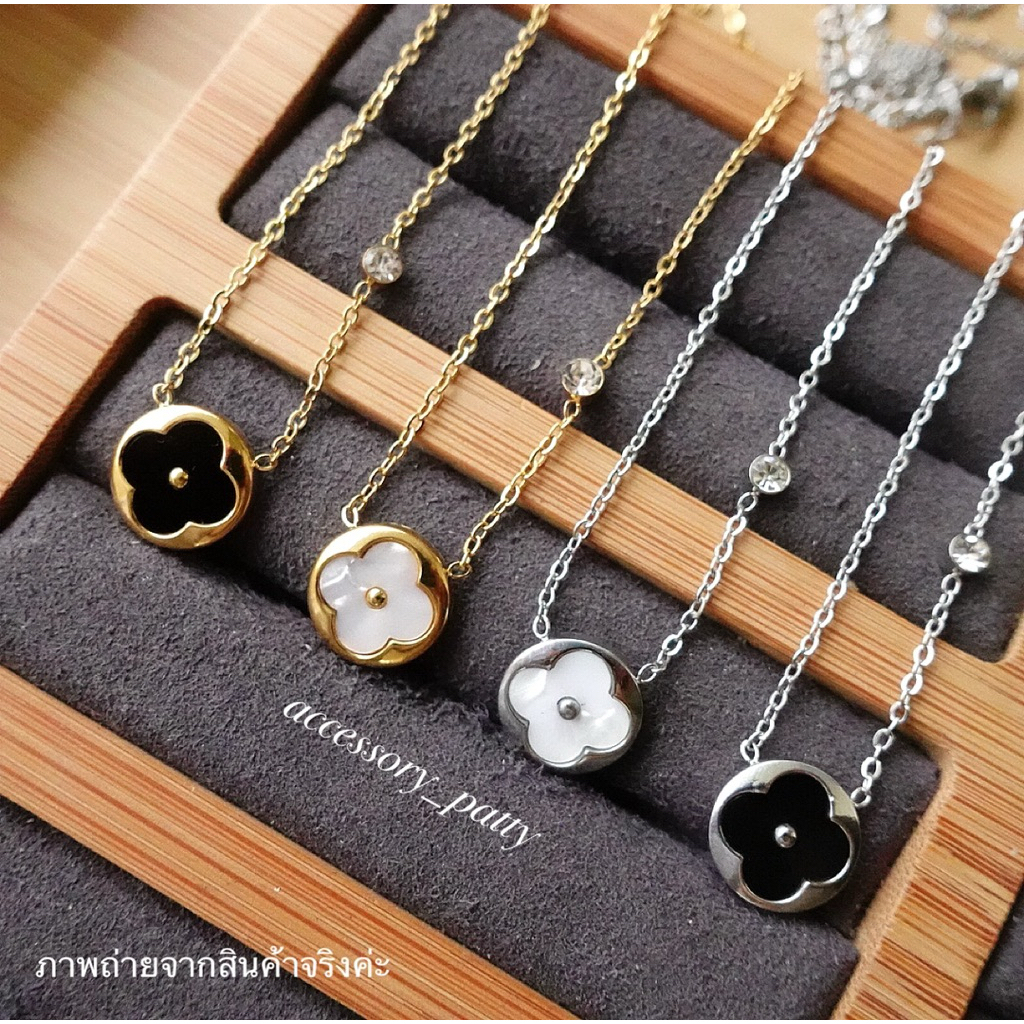 ✨สร้อยคอสแตนเลส รุ่นL-v35 ดีไซน์ดอกไม้ สวยหรูหรา ใส่สวยๆเรียบง่ายแมทช์ได้ทุกลุคค่ะ✨